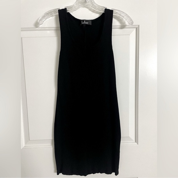 Black Ribbed Bodycon Mini Dress - Picture 4 of 5
